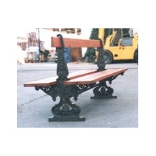 IRON BENCH WITH EMBOSSED SHOWS DOUBLE