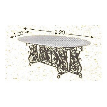 μαντεμένιο τραπεζι χυτο με παραστασεις 